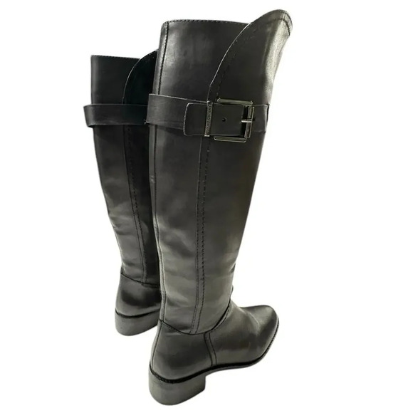 Arturo Chiang Darren Black Leather Knee High Zip Up Boots Size 8 - Picture 8 of 15